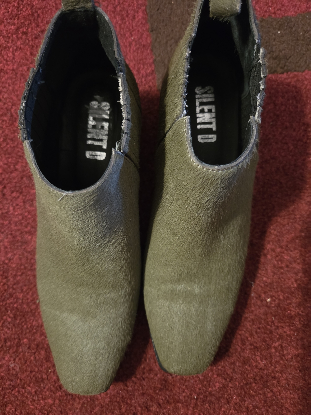 Silent D Olive Green Women’s Ankle Booties